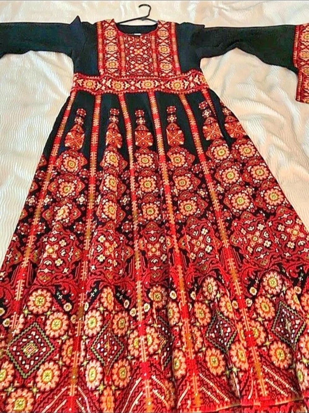 Black & Red Floral Maxi Dress Like New